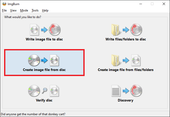 Read the disc with "Creating image file from disc"